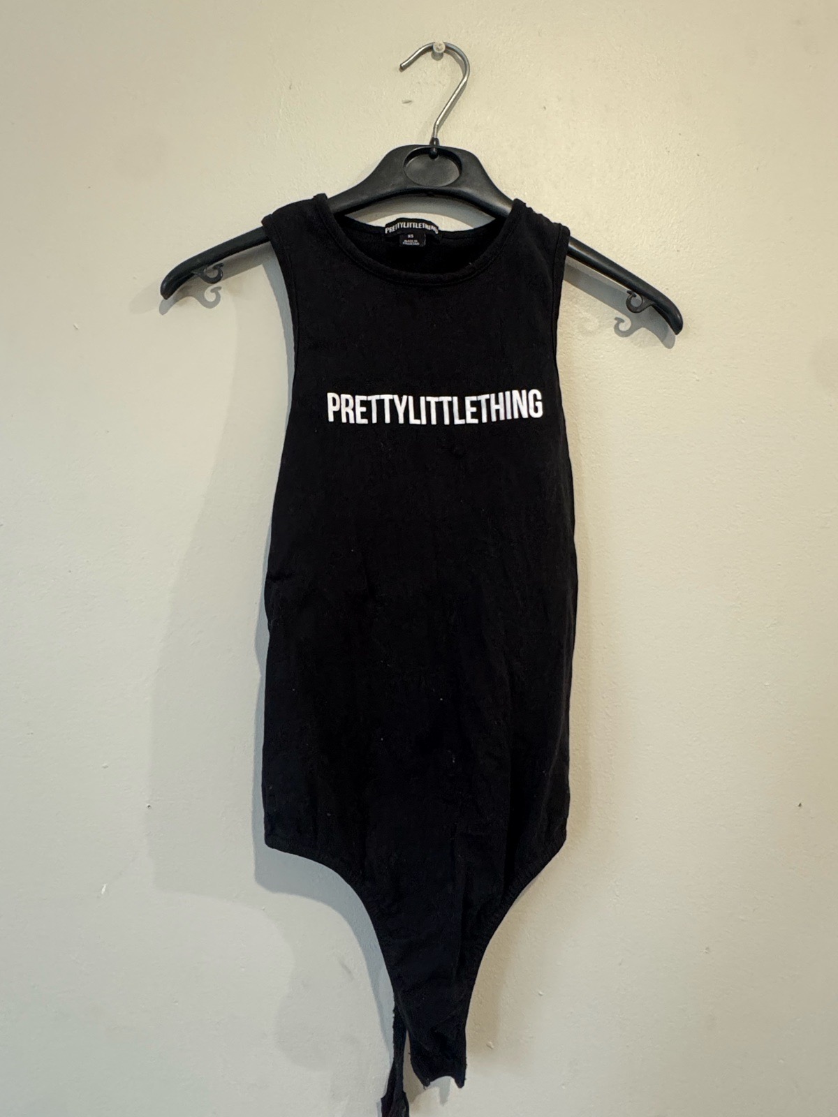 PrettyLittleThing Black Sleeveless Bodysuit Size XS
