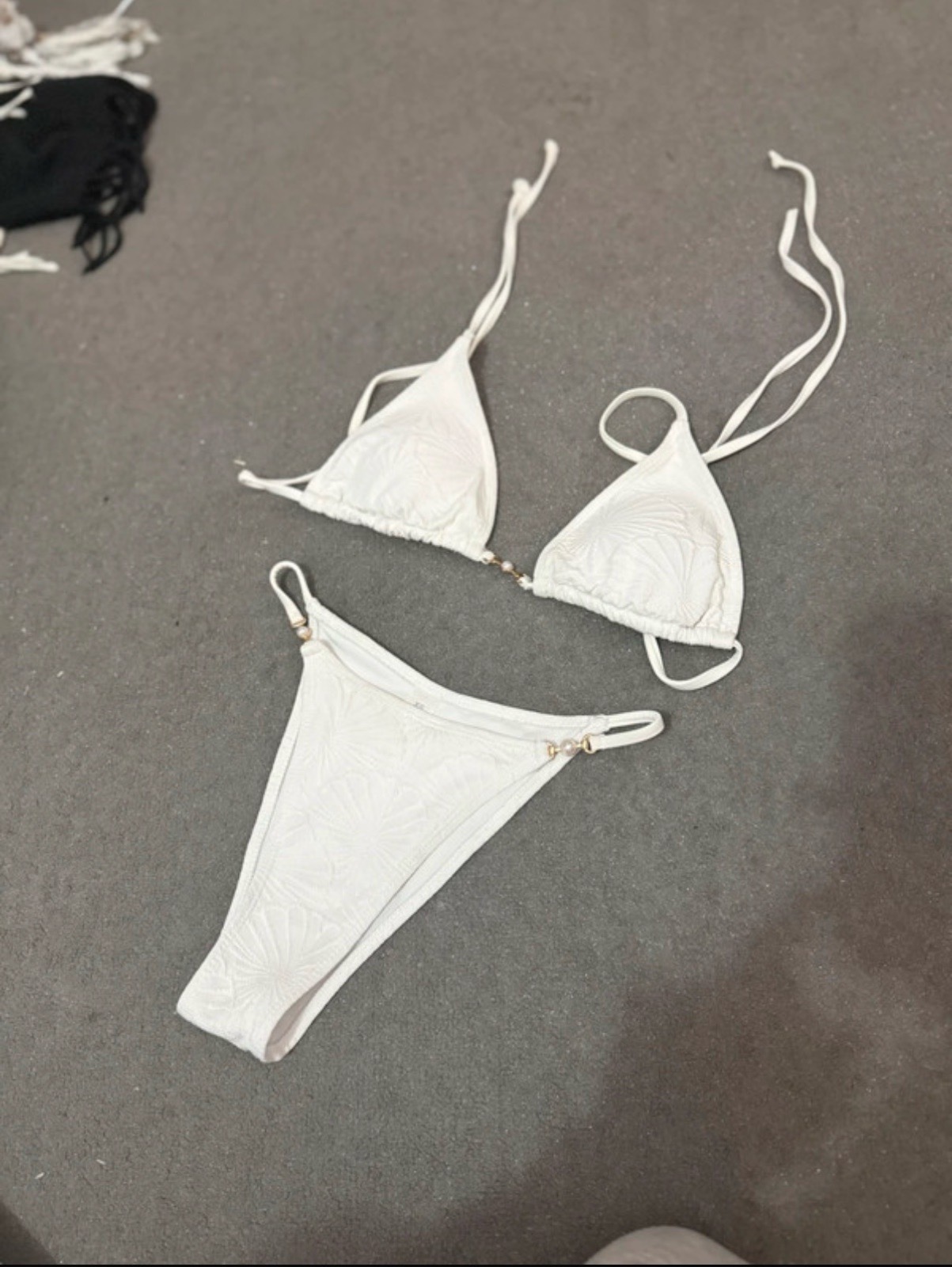white flora bikini - XS