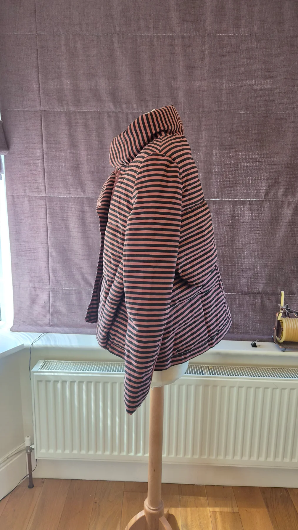 A-line Stripe Down puffer jacket