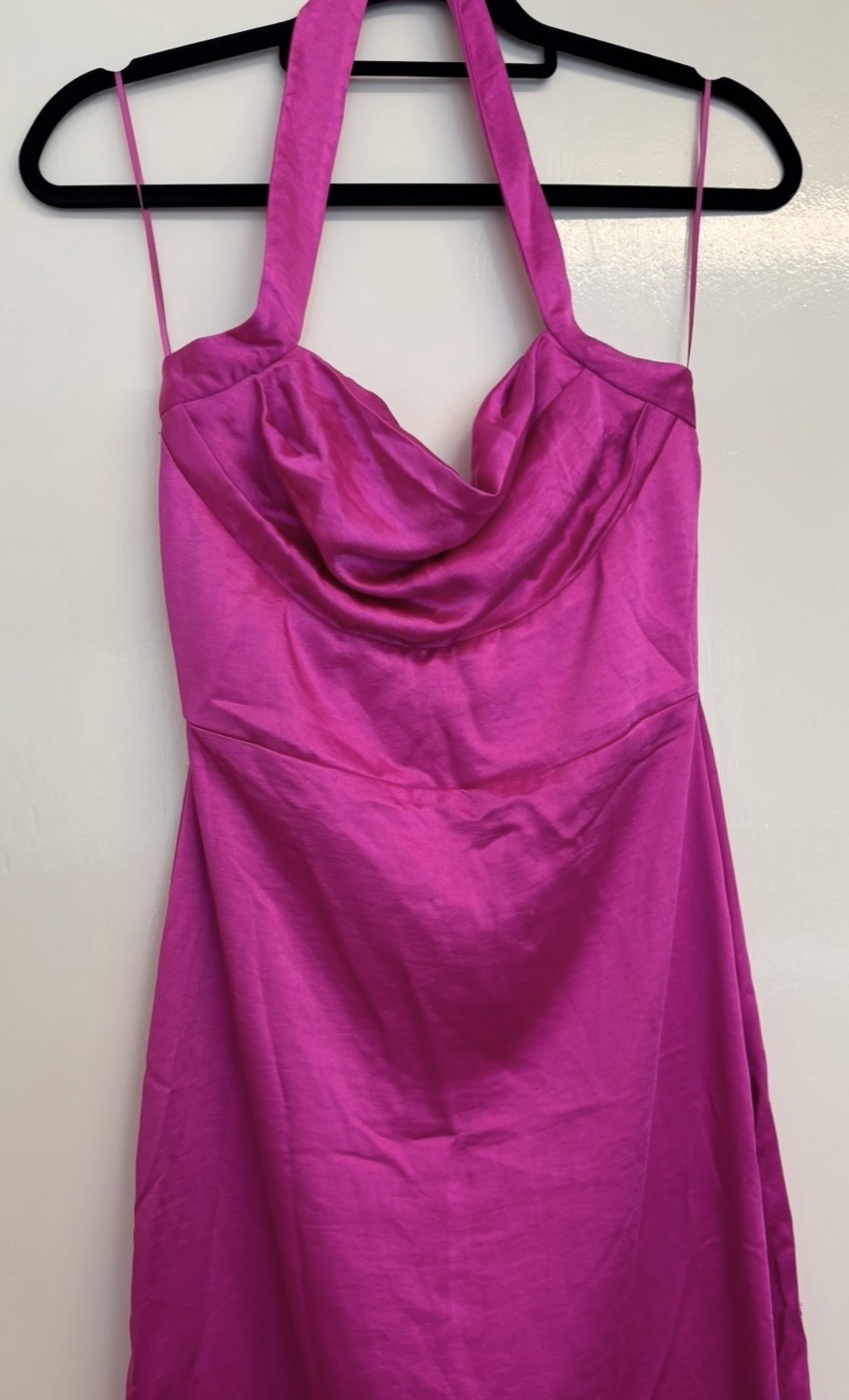 Bright Pink Halter Neck Cowl Dress | UK 8 | Wedding Guest Occasion Wear