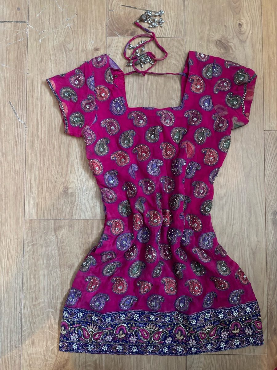 Vintage Pink Paisley Embroidered Beaded Top | Boho Festival Style | Measurements Provided