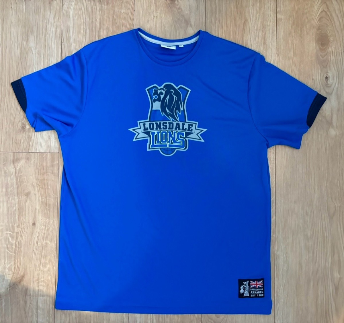 Lonsdale Lions Blue Graphic T‑Shirt | Size L | Basketball Sportswear Tee