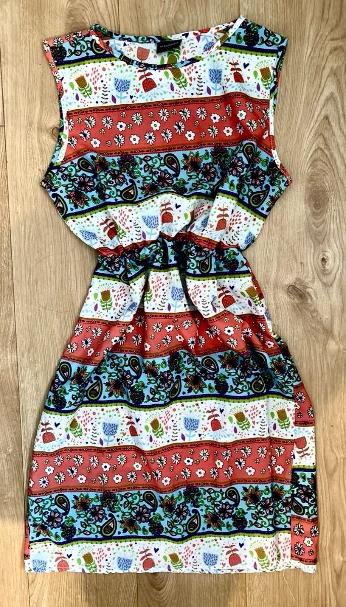 No Boundaries Colourful Boho Summer Dress | UK 12–14 / L | Floral Paisley Print