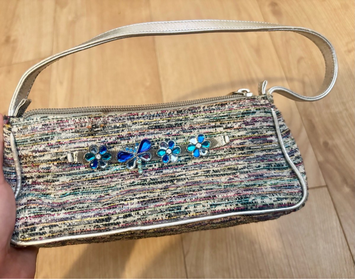 Sandro Vicari Venezia Woven Shoulder Bag | Vintage Embellished Silver Trim