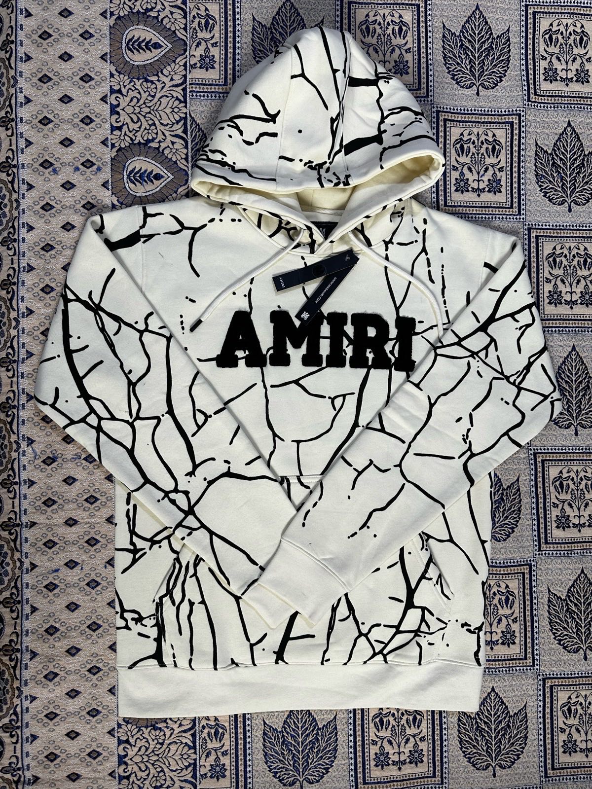Amiri mans tech fleece hoodie color cream size M
