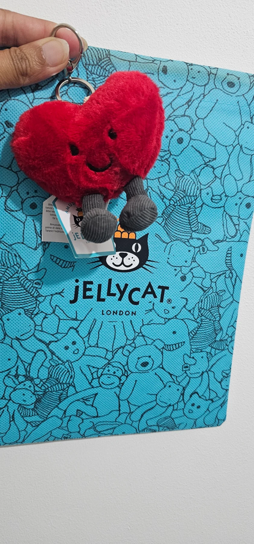 New jellycat heart keychain