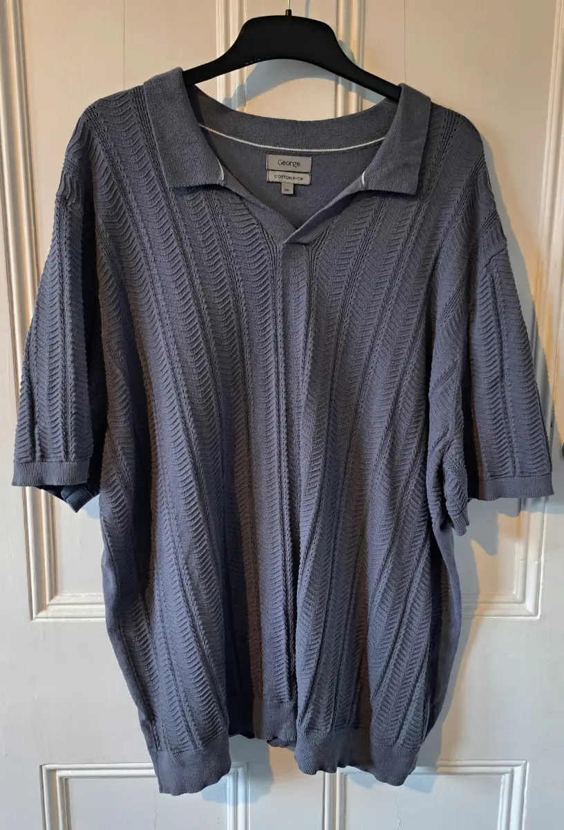 Mens blue short sleeve polo type top size 3xl