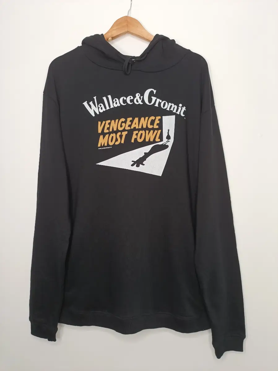 Rapanui Mens Womens Hoodie Wallace & Gromit Vengeance Most Fowl Hoodie Black 2XL Organic Cotton