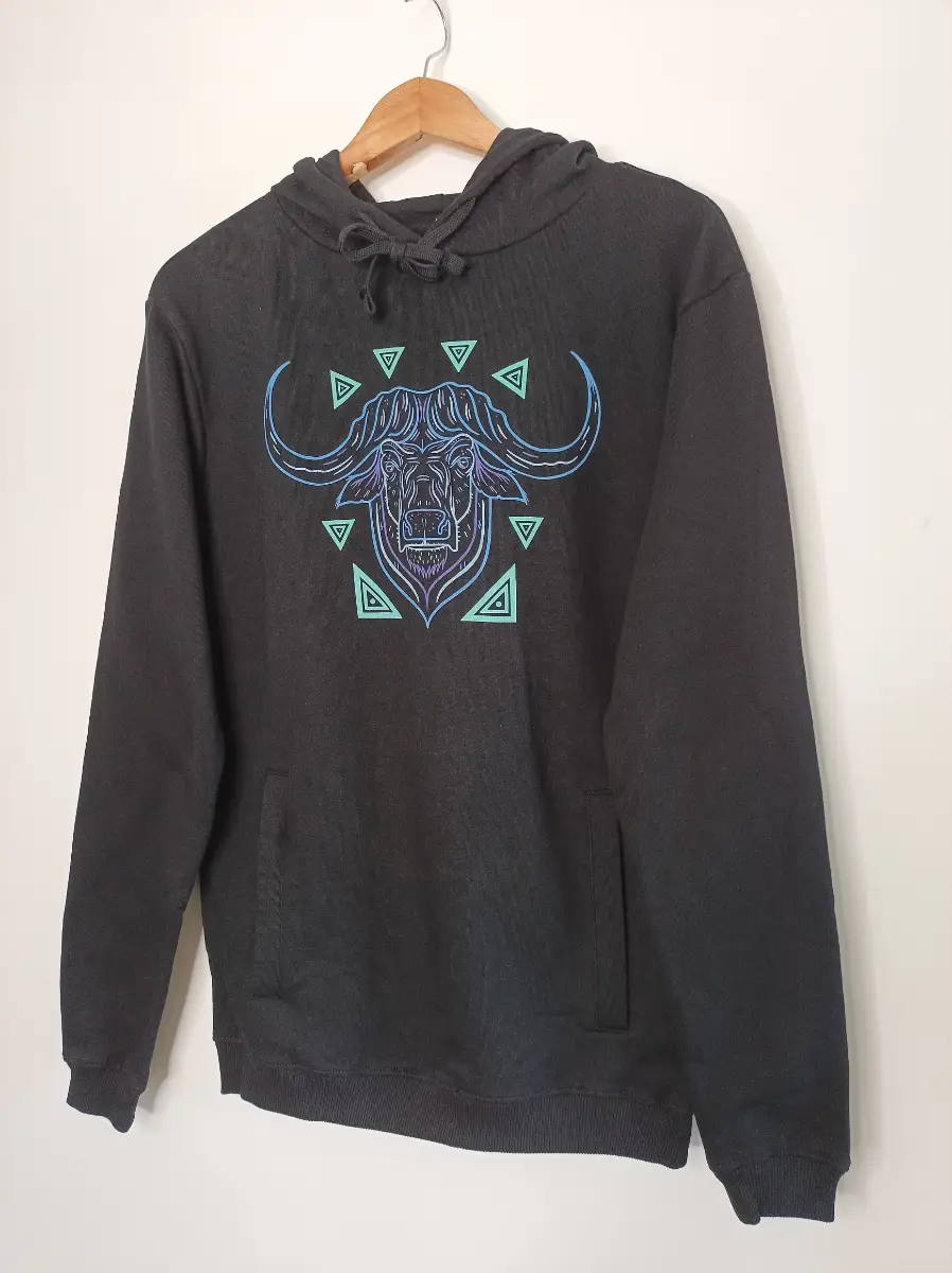 Rapanui BBC Earth Hoodie Mens Womens Unisex African Buffalo Hoodie Black size S Remill Fibre Cotton