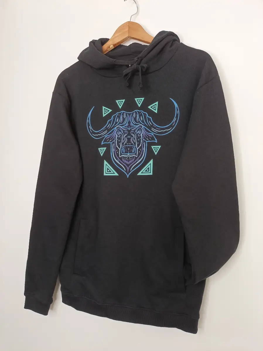 Rapanui BBC Earth Hoodie Mens Womens Unisex African Buffalo Hoodie Black size M Remill Fibre Cotton