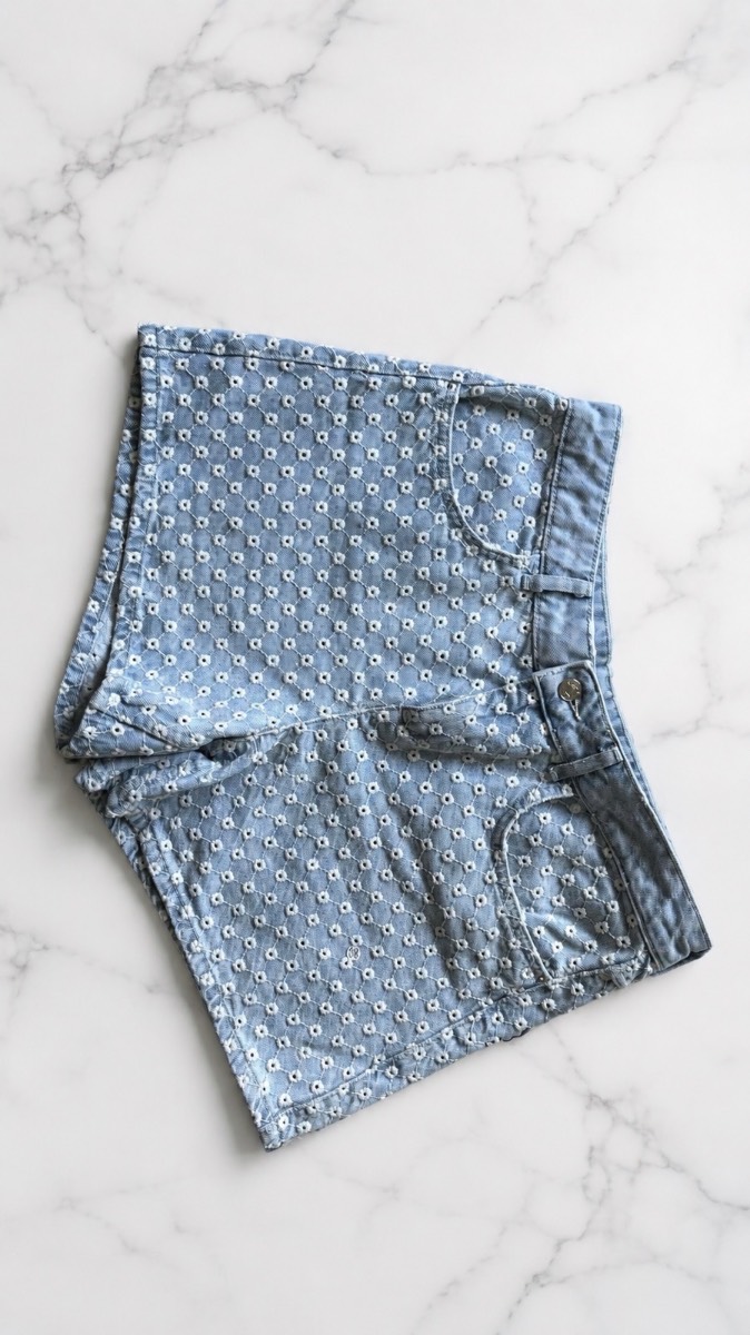 Zara Denim Shorts Light Blue UK 12