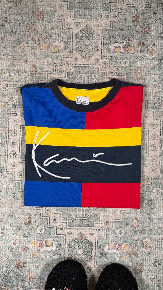 Karl Kani Colour Block T-Shirt Size L Retro Streetwear