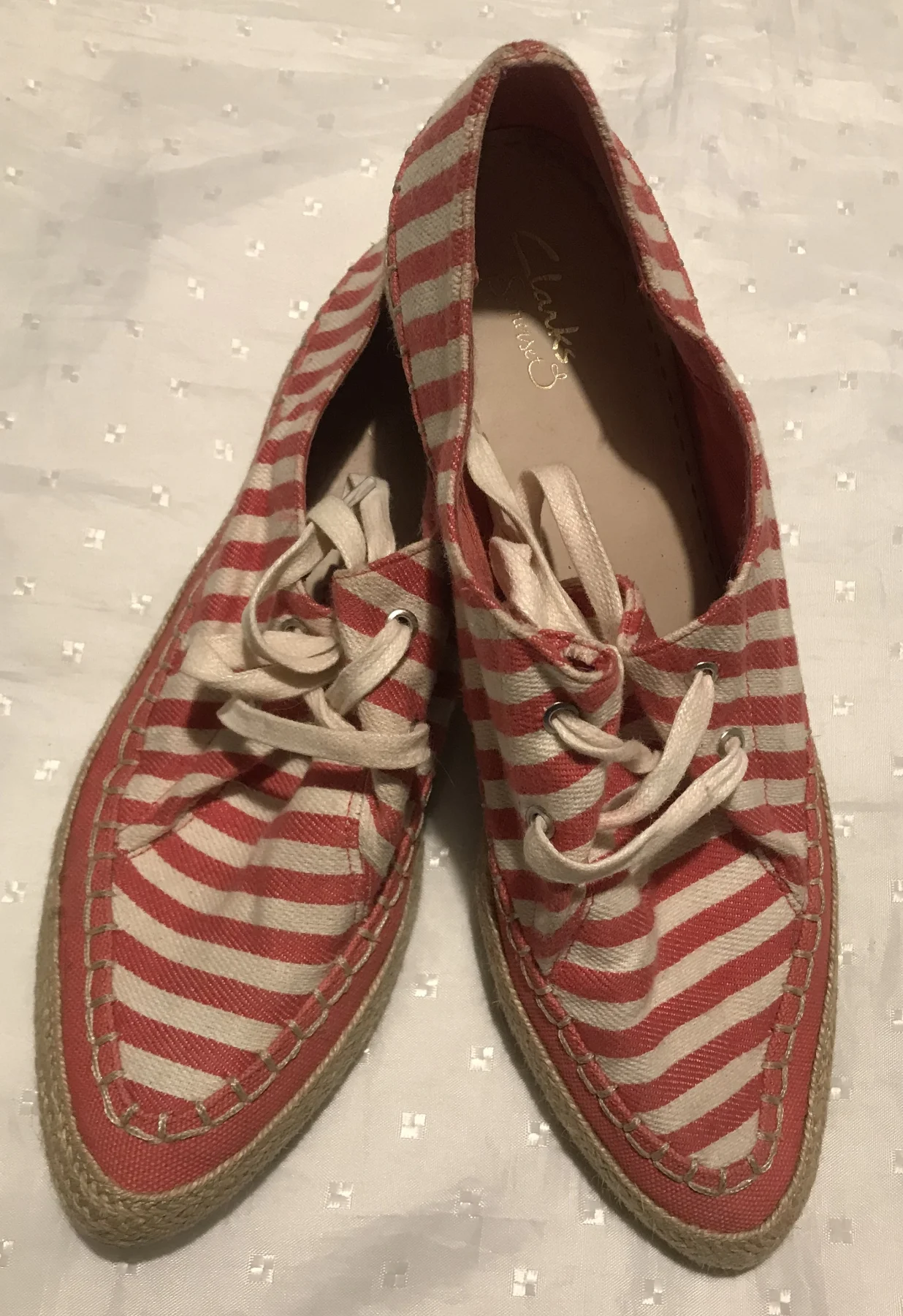 CLARKS SOMERSET LACE-UP ESPADRILLES SIZE 7
