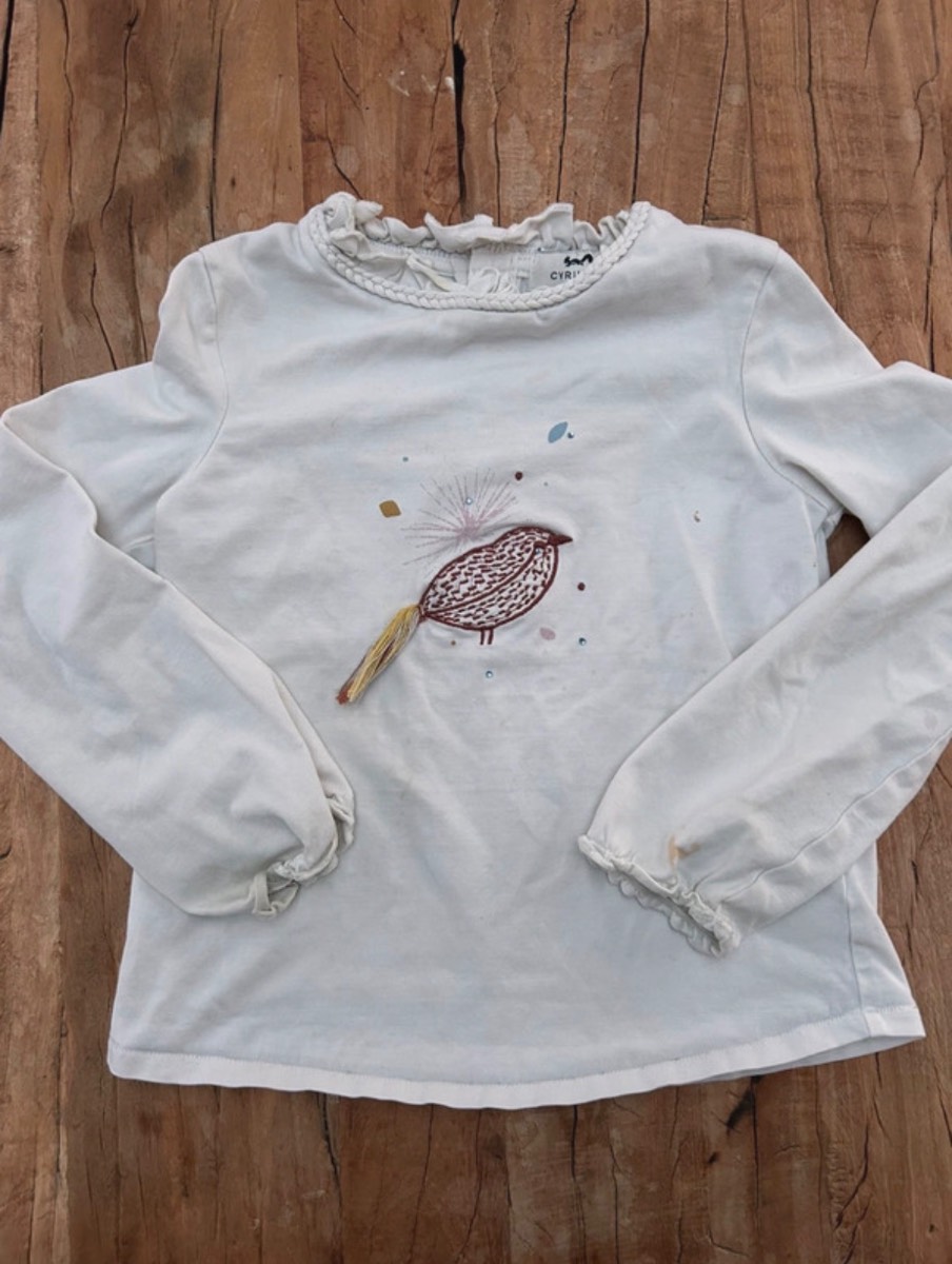 Cyrillus | t-shirt with embroidered bird | size 2-3