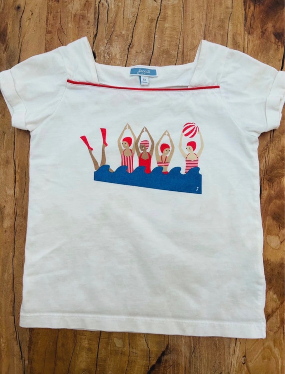 Jacadi | retro swimmers tshirt | size 3