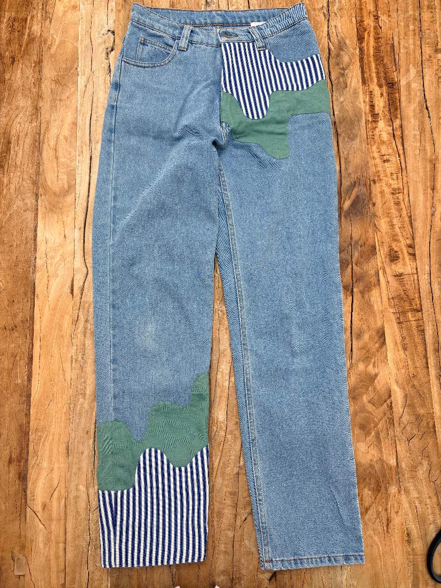 Fanfare | upcycled straight-leg jeans | size 8