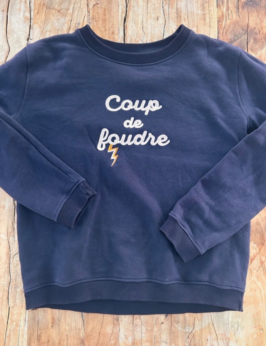 Emile et Ida | blue slogan sweatshirt | size S