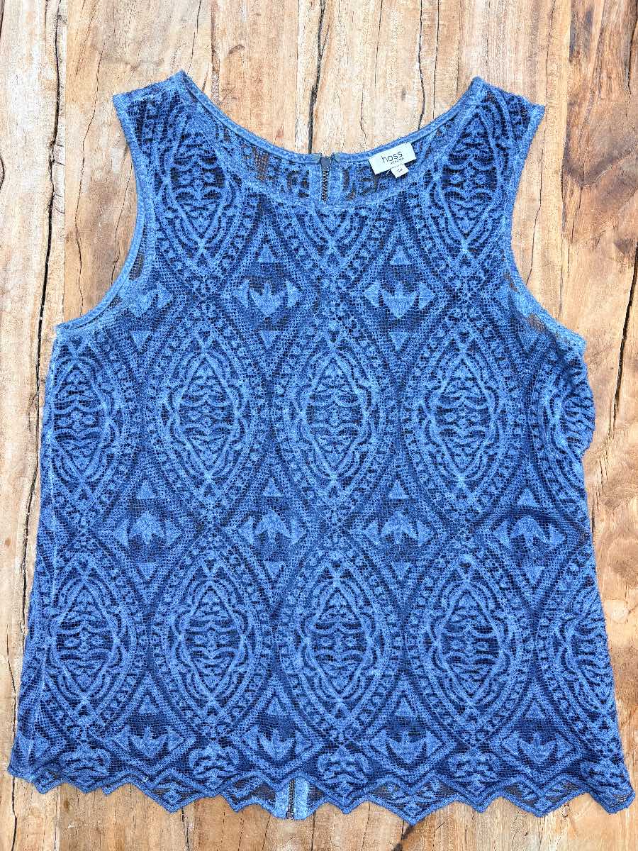 Hoss Intropia | sleeveless lace top | size 6