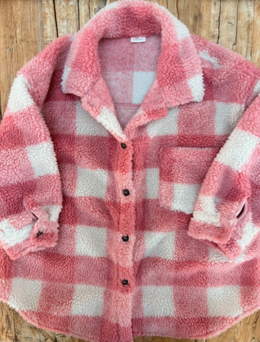 Next | pink checked jacket / shacket | size 5