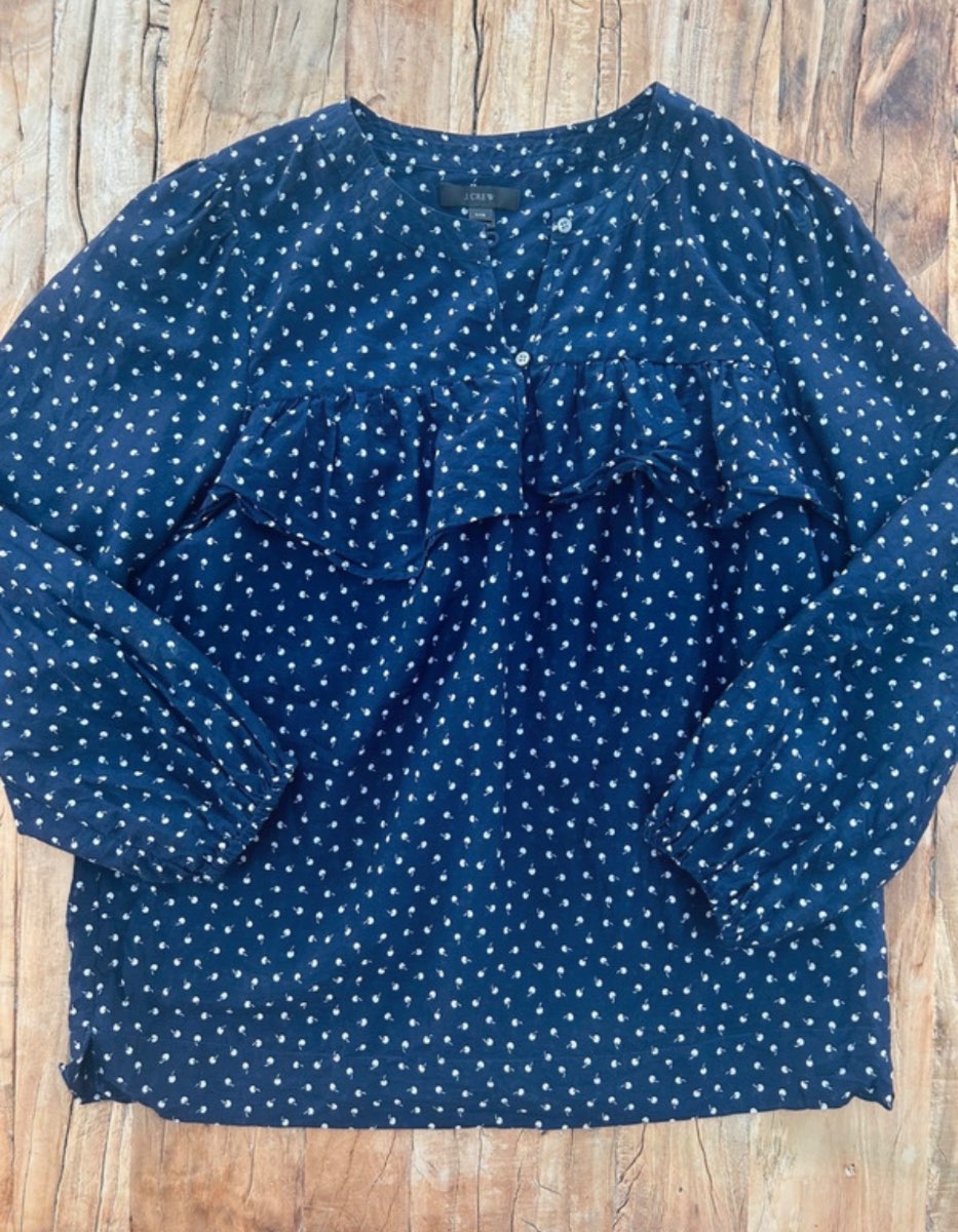 J Crew | silk blend blouse | size XS