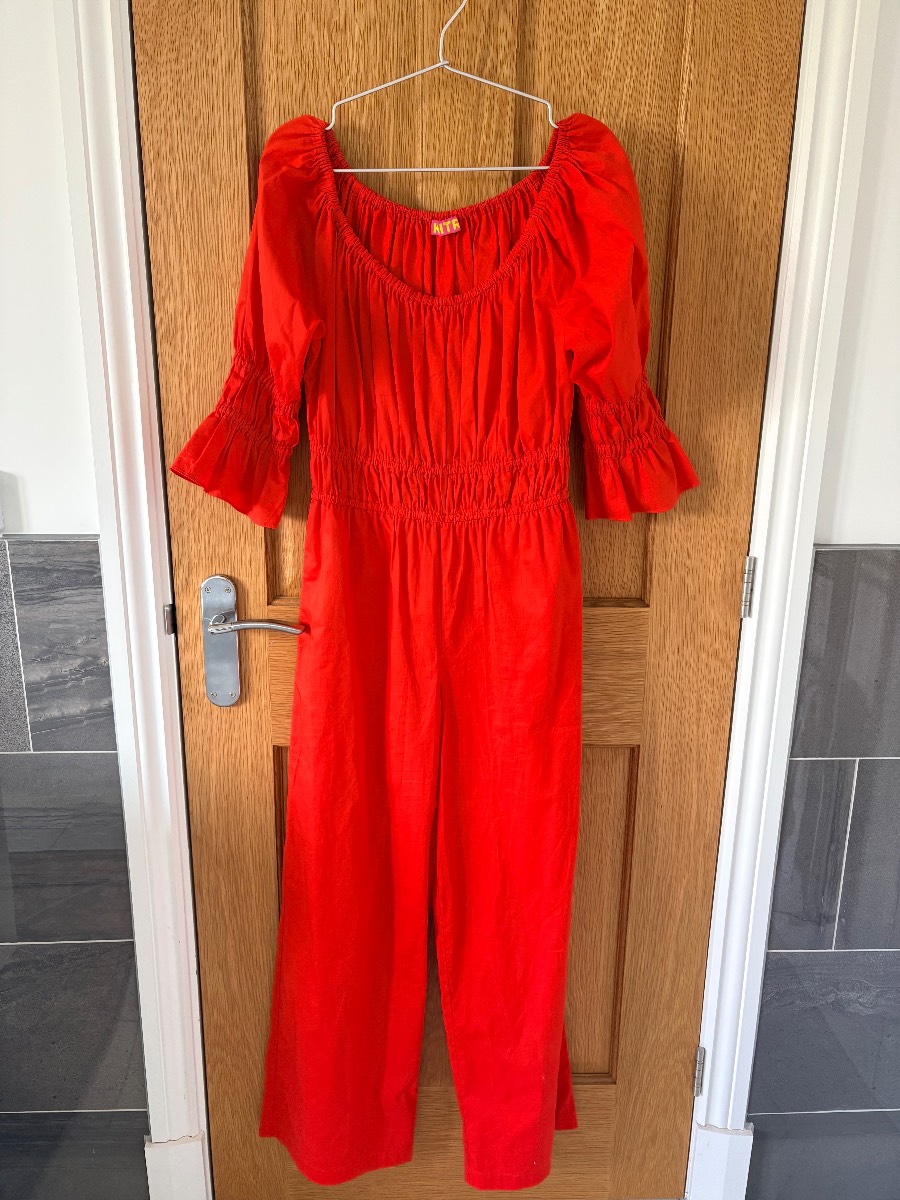 Kitri red cotton jumpsuit size 8