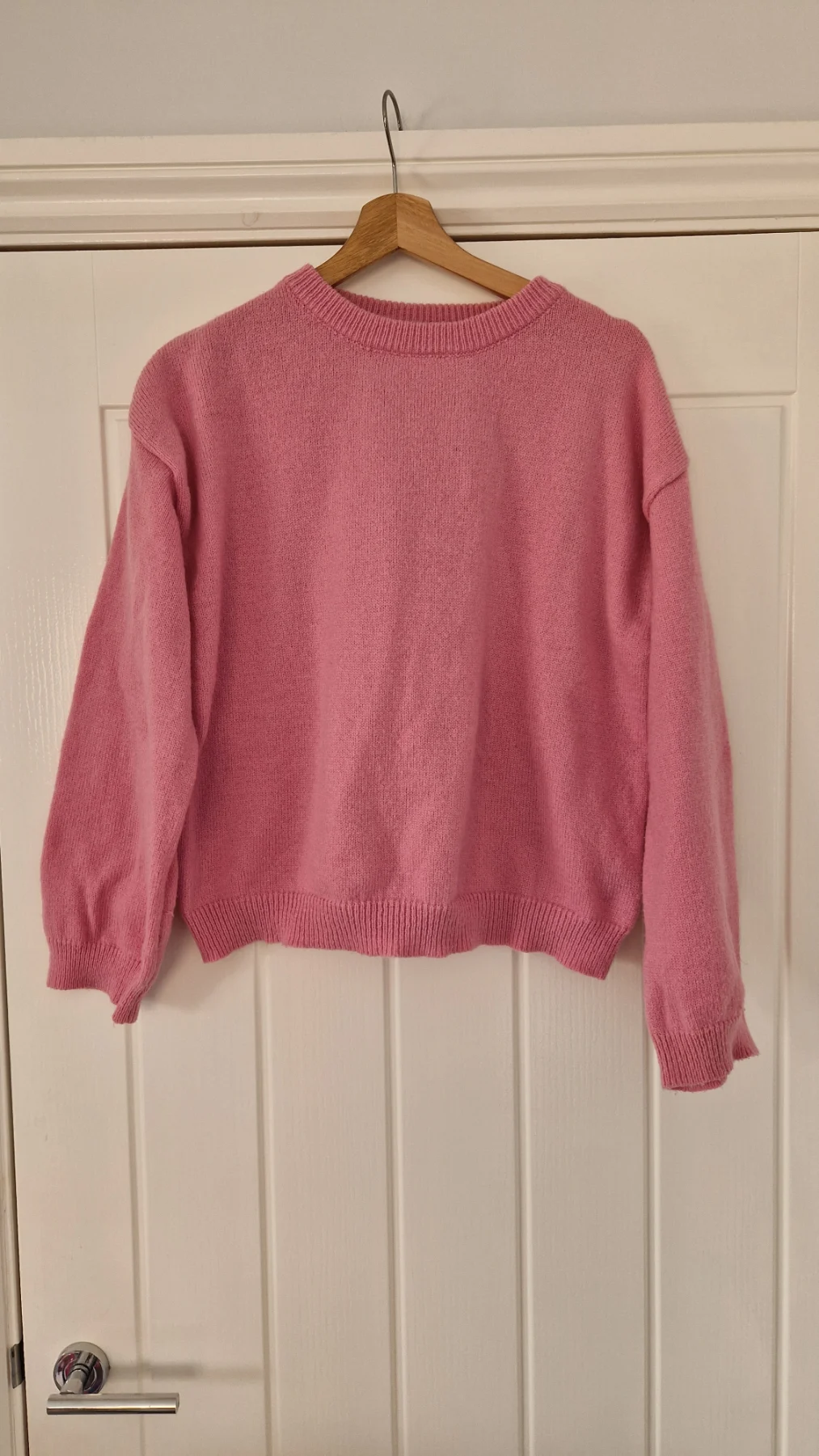 Pink Oversized Knit Crewneck Sweater/ Jumper S