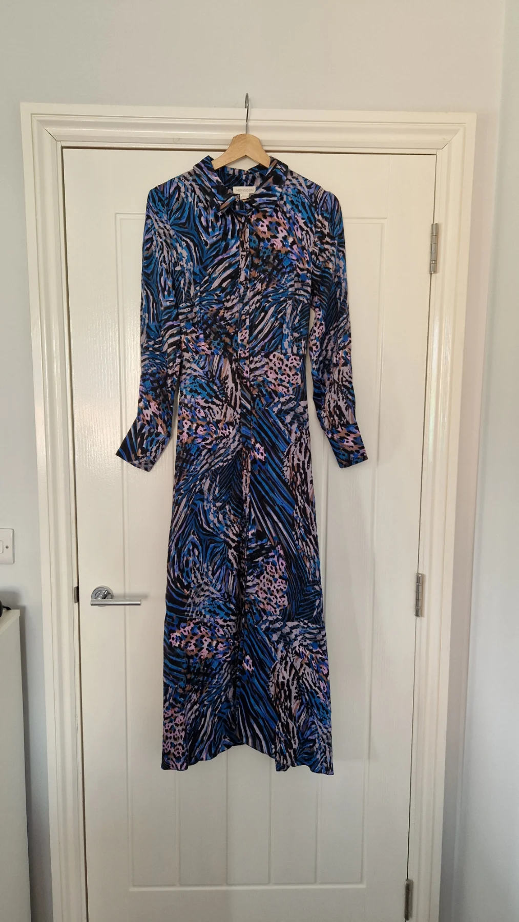 Monsoon Zelda Vintage Animal Print Maxi Shirt Dress UK10 RRP:£99