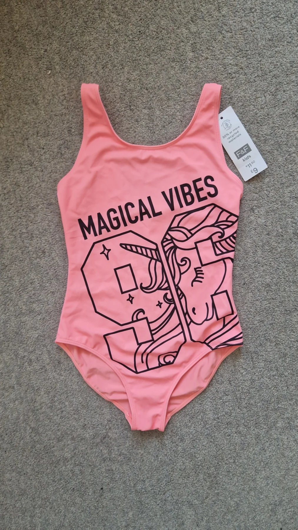 BNWT Pink Swimwear/Swimming costume/Swimsuit 10-11yrs 146cm Summer Holiday