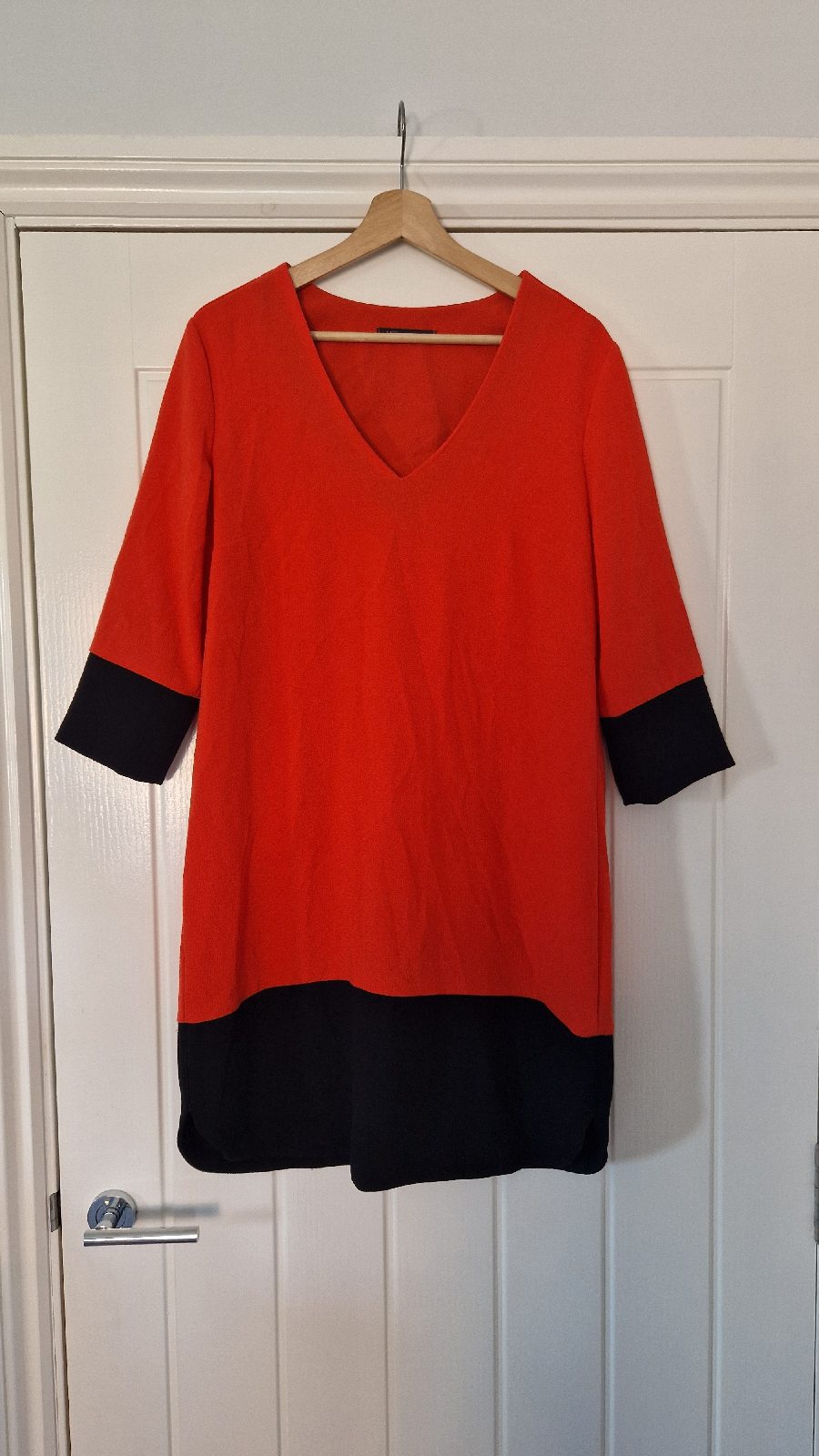 M&S Collection Orange/Black 3/4 Sleeves Dress UK12
