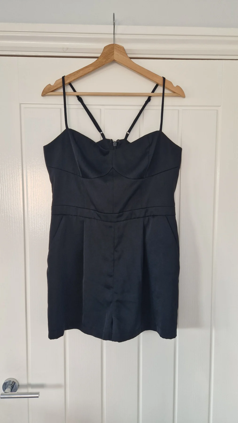 Black Occasion Playsuit with pockets UK14