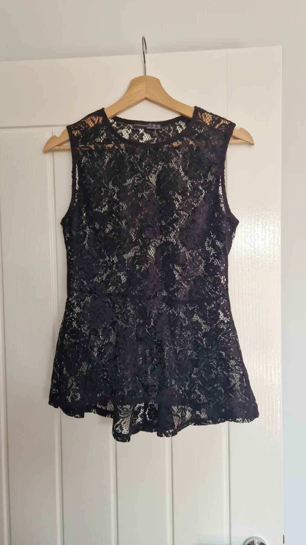Atmosphere Gorgeous Black Lace Vest Summer Top UK8