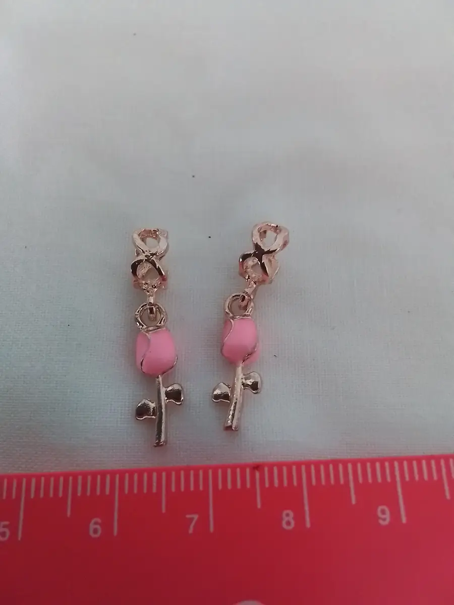 2x rose buds bracelet charms