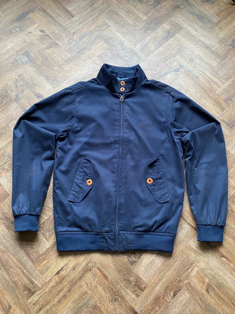 Lambretta Harrington Jacket Men’s Small Navy Cotton Mod Casual Zip Coat