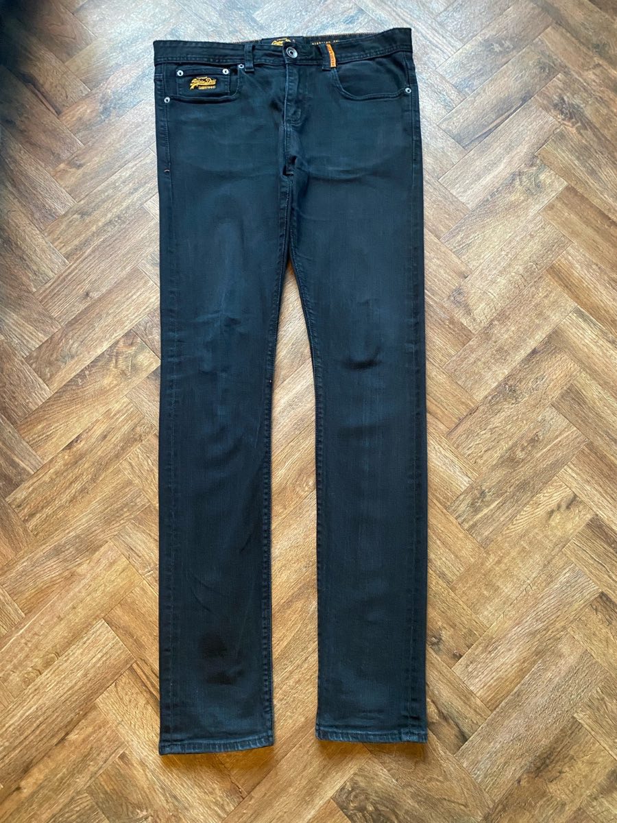 Superdry Standard Skinny Black Stretch Jeans W32 L34 Men’s Denim