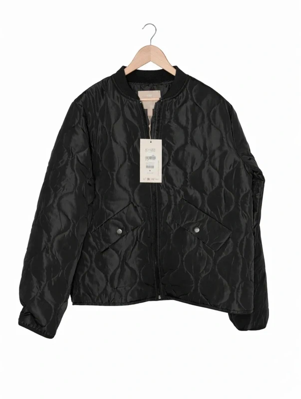 (95) bnwt RRP £90 next culture black thin quilted zipped jacket size XL uk 18-20