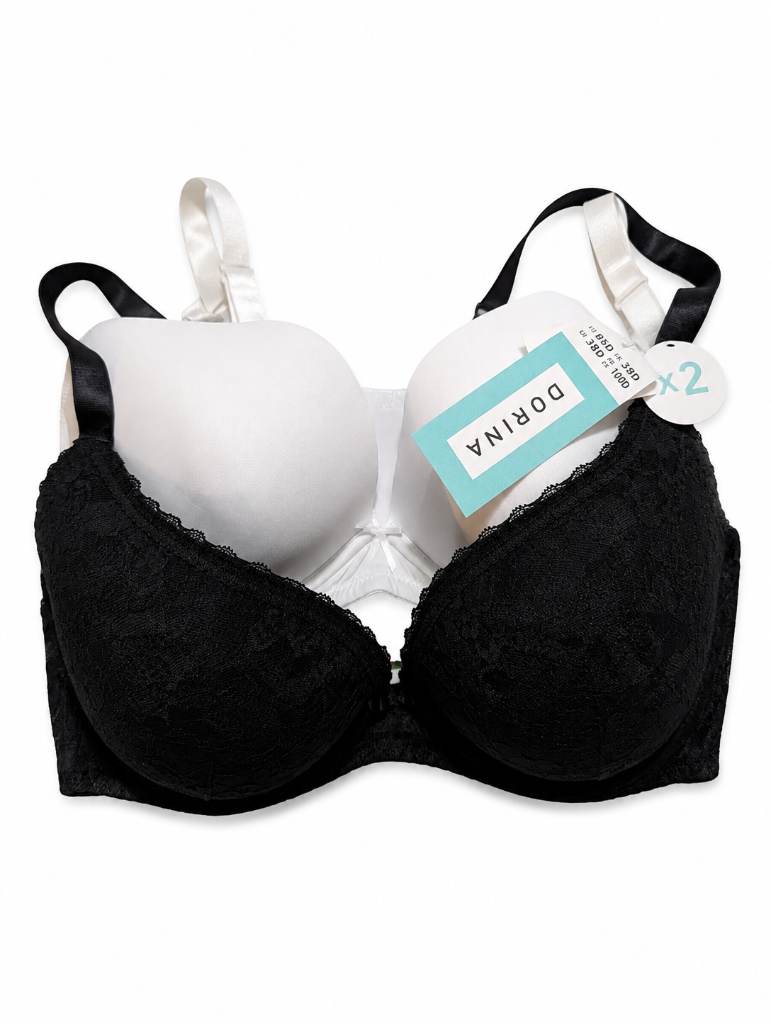 (292) dorina 34 d 2 0qck white and black bra rrp £34