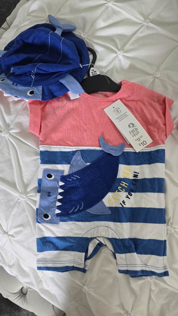 F&F Shark Romper & Hat