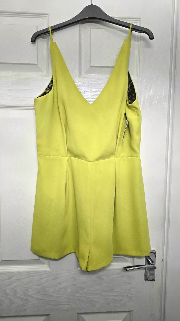 Topshop Lime Green playsuit