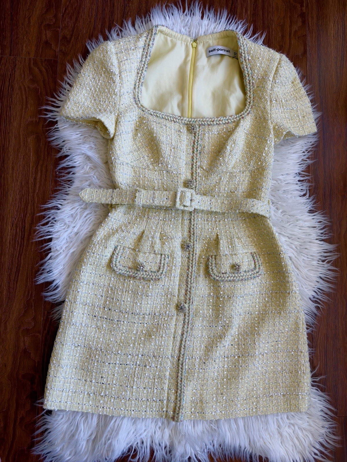 Self-Portrait yellow mini dress