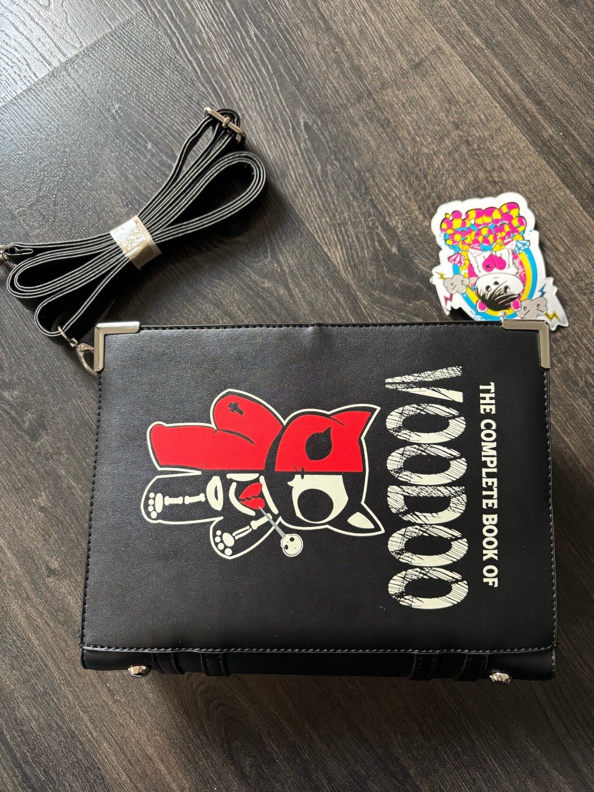Cupcake cult voodoo bear book bag handbag shoulder bag purse red black gothic emo alt scene Y2K