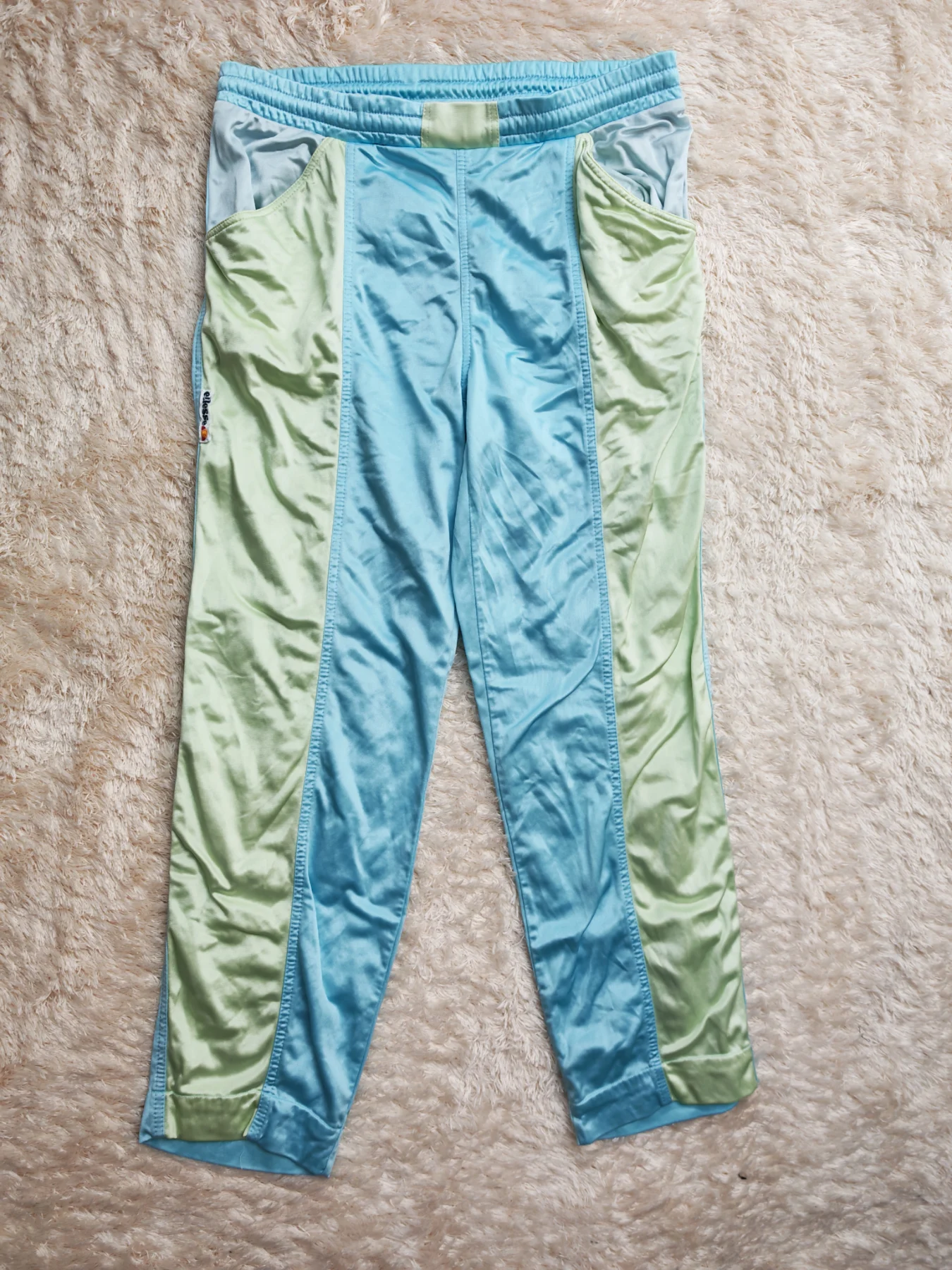 ElleEllesse Vintage 90s Track Pants Made in Italy Shiny Satin Retro size M/L