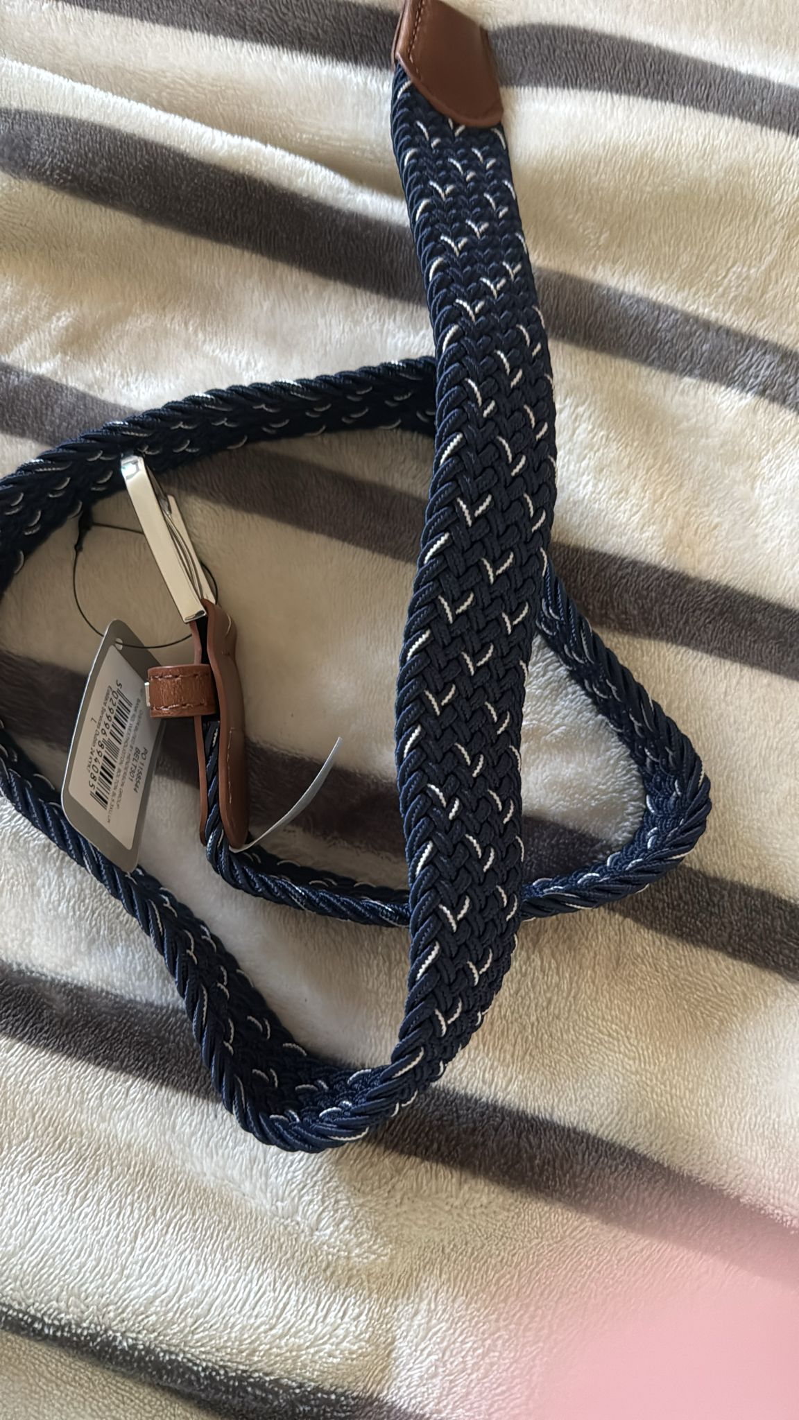 Bellfield Mens Woven Belt Navy M Waist 32"