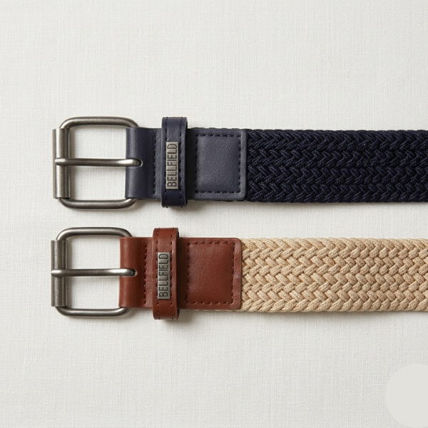Bellfield Mens Two Pack Woven Belts  Size: M Waist 32"