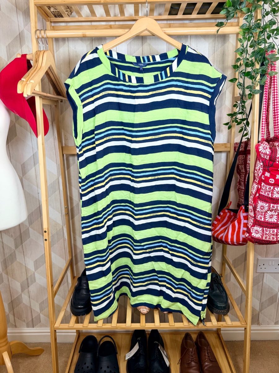 Next Stripe Shift Dress UK 20 New With Tags Colourful Dopamine Dressing Holiday Summer