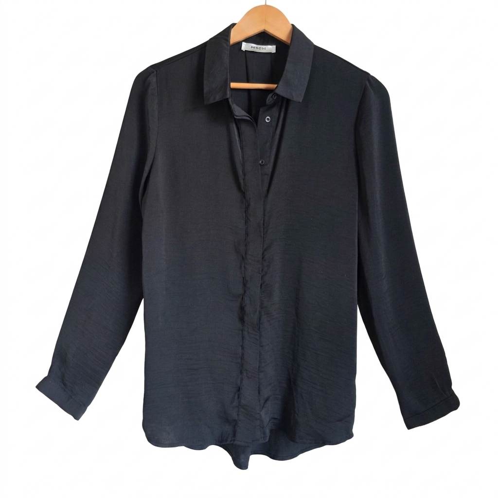MSCH Copenhagen Blair Polysilk Shirt - Black - Size XS - 100% Polyester