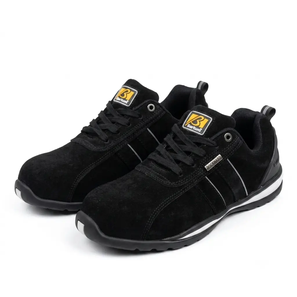 Bartium Men's Safety Shoes, Black, Size UK 11 steel toe cap