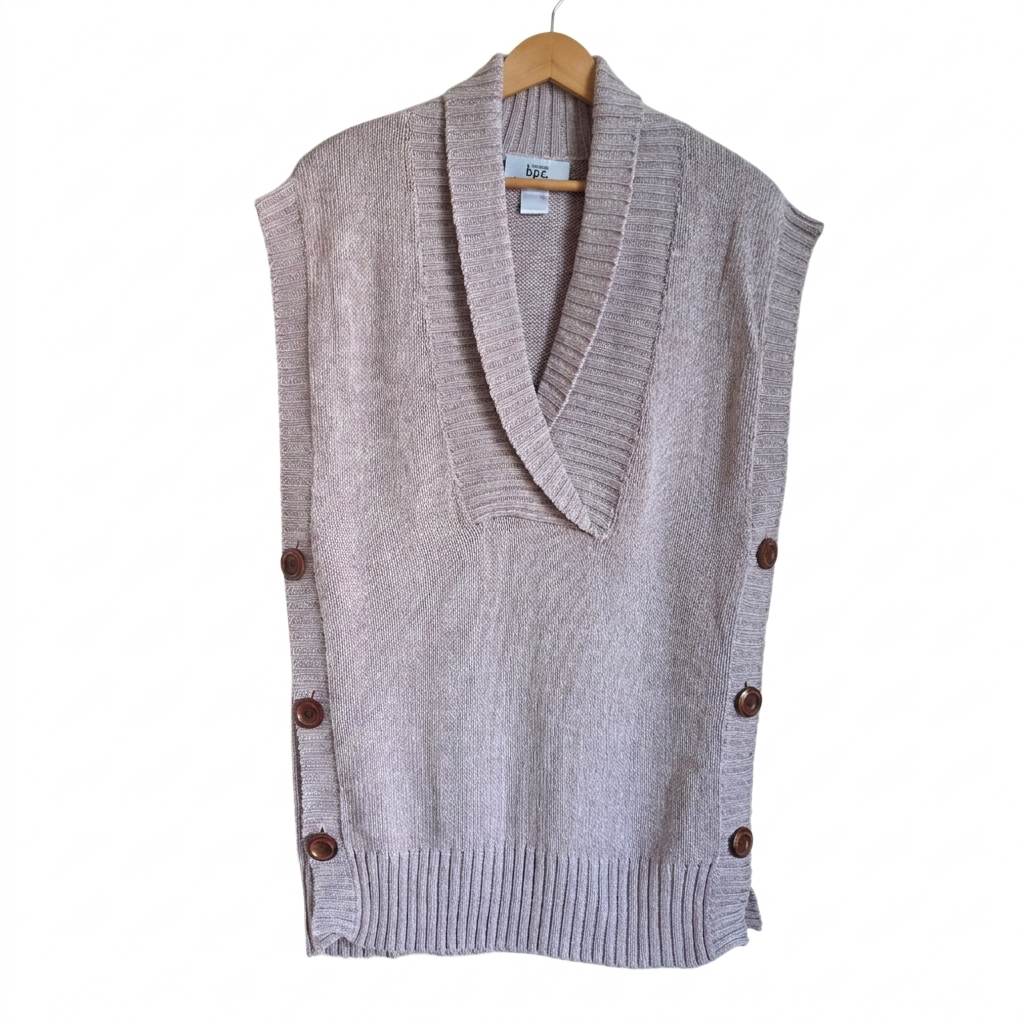b.p.c. Selection Women’s Knit Sleeveless Sweater Vest Top, Size 16, Pink/White Marle