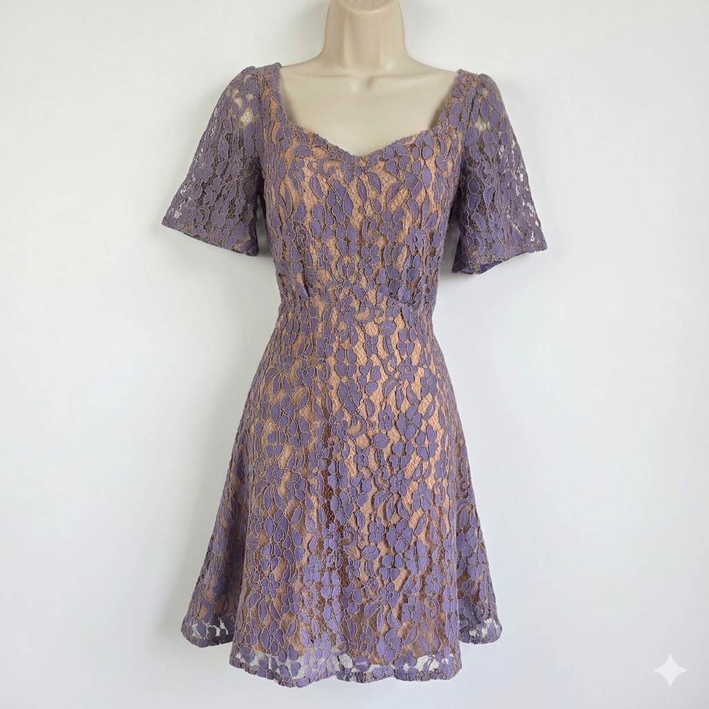 Banned Retro Women's Purple Lace Dress Size XS NWT Vintage Style