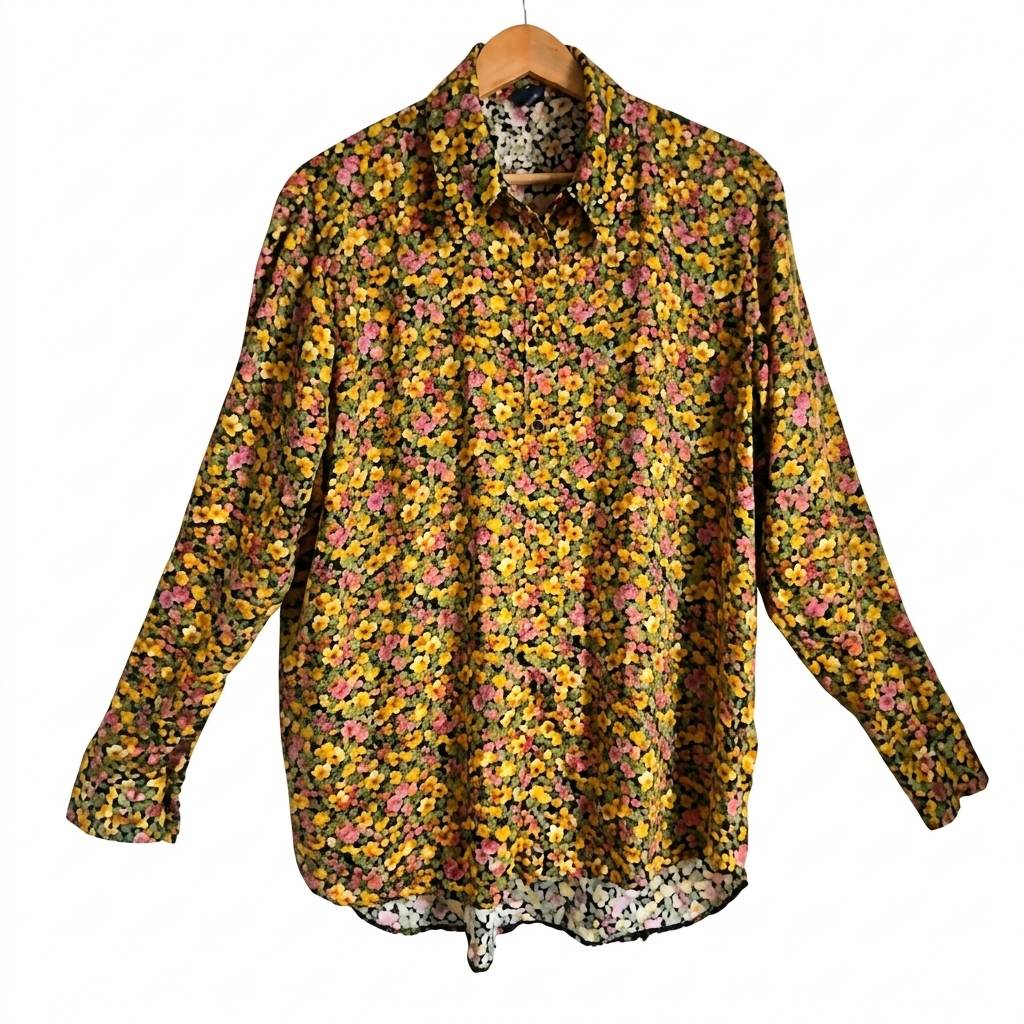 River Island Floral Long Sleeve Shirt Women’s UK 10 US 6 EU 36 Multicolor oversized