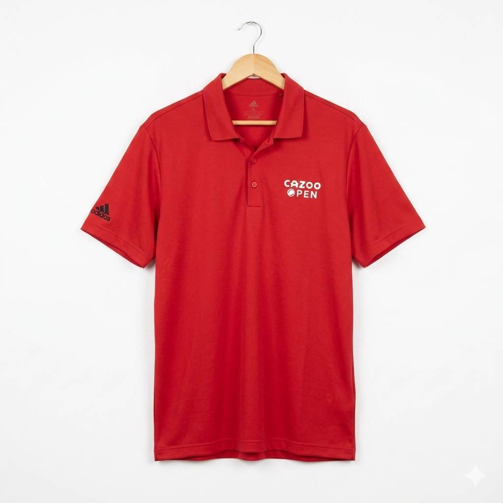 Adidas Cazoo Open Golf Polo Shirt Mens Red Short Sleeve Primegreen Size XL